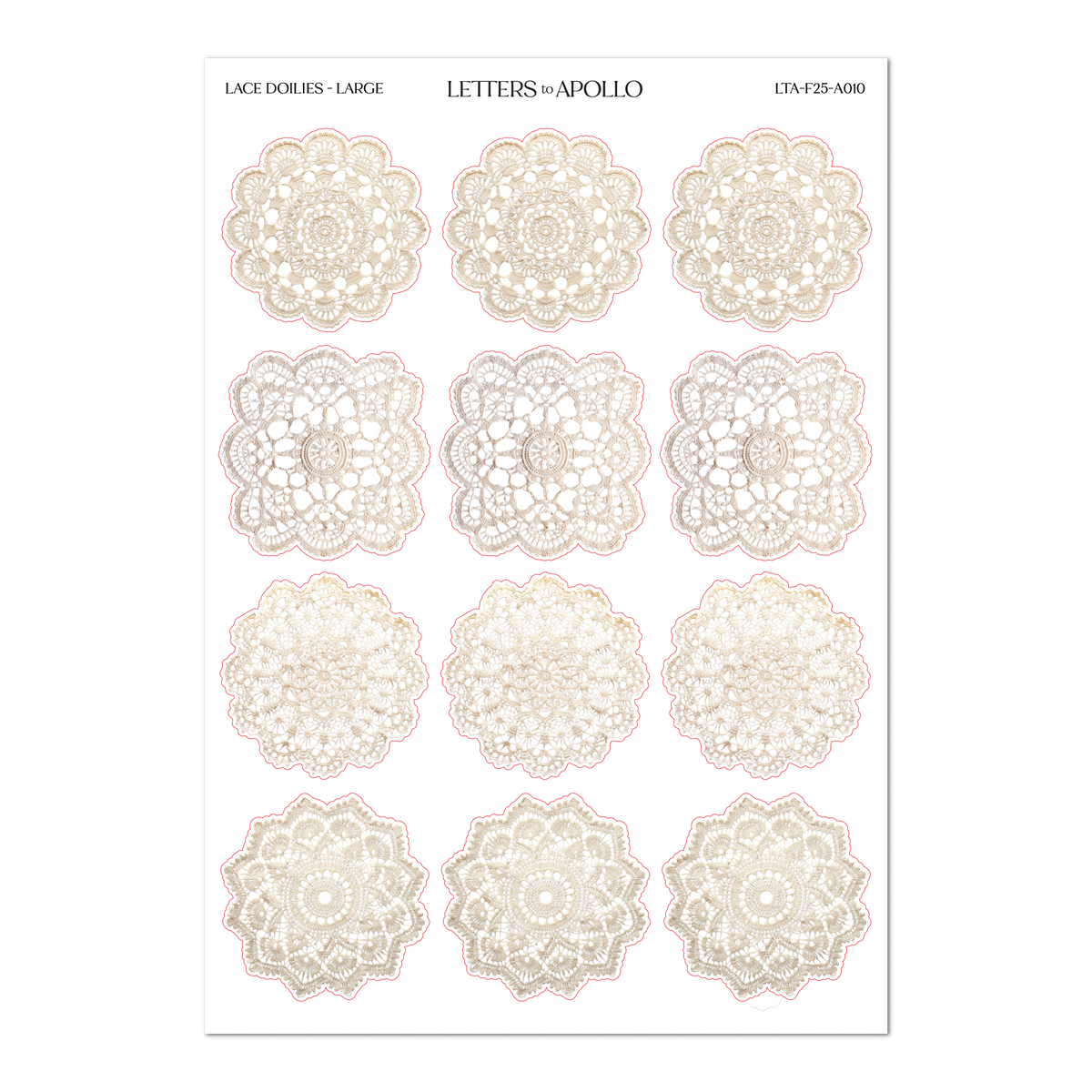 Large Doilies Sticker Sheet