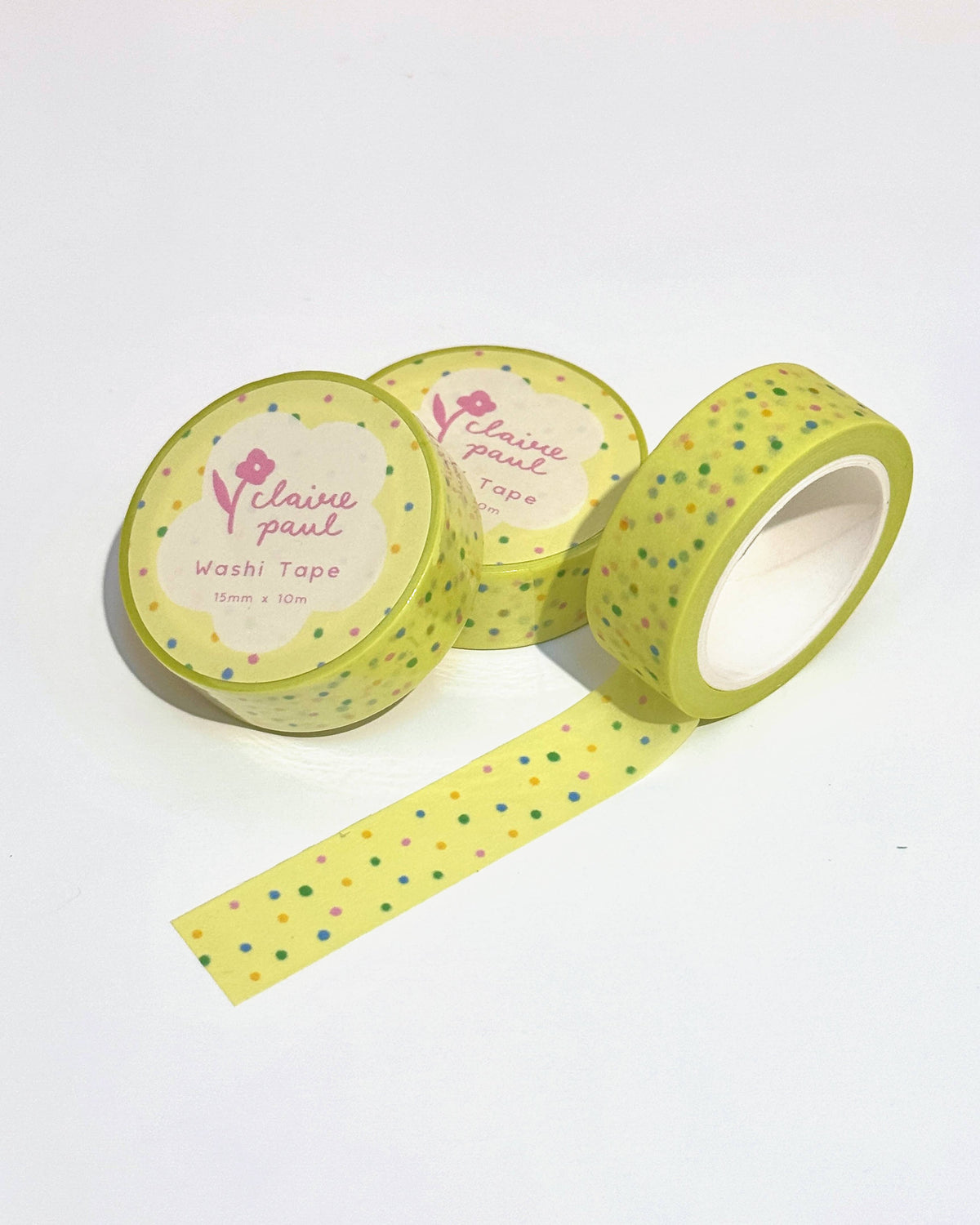 Yellow Funfetti Polka Dots Washi Tape