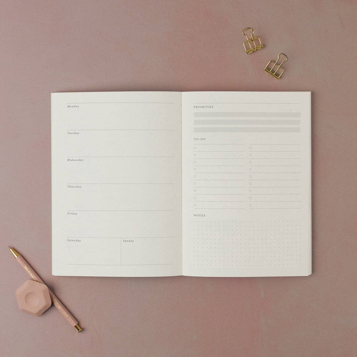 Painted Waves Undated Weekly Planner