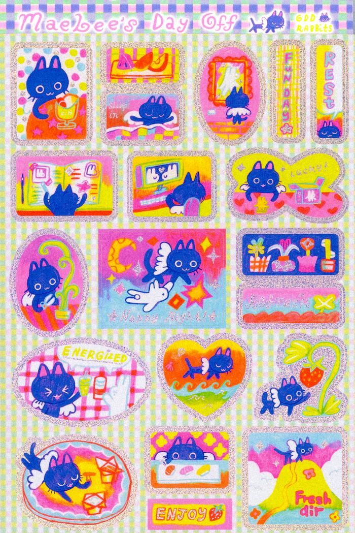 Maebee's Day Off Glitter Sticker Sheet