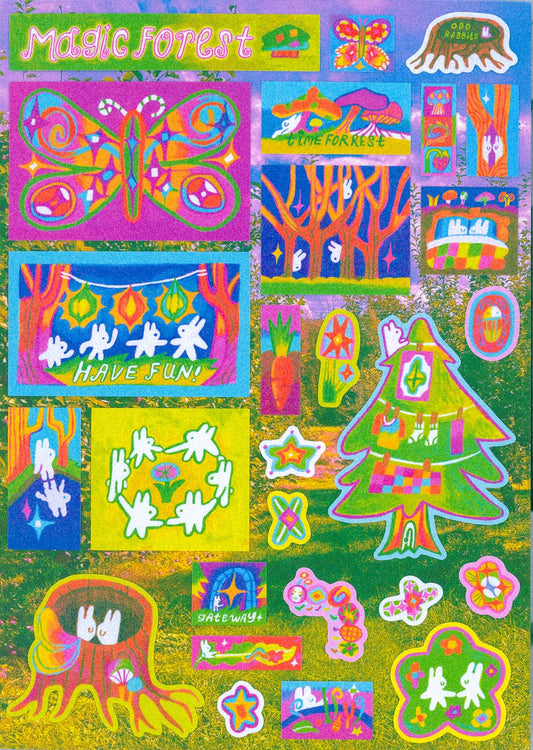 Magic Forest Glitter Sticker Sheet