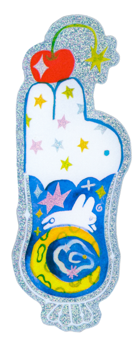 Shooting Star Soda Float Glitter Sticker